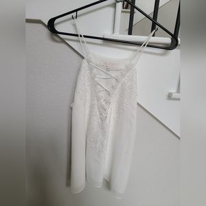 White WAYF Lace Tank